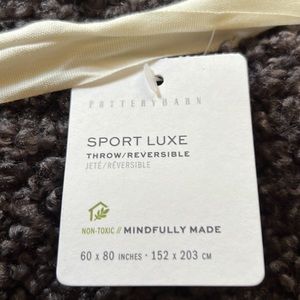 NWT Pottery Barn Sport Luxe cozy teddy faux oversized throw.